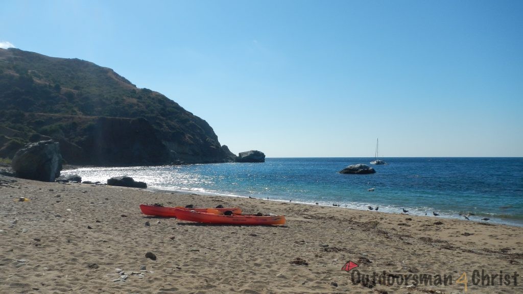 kayaks on the beach