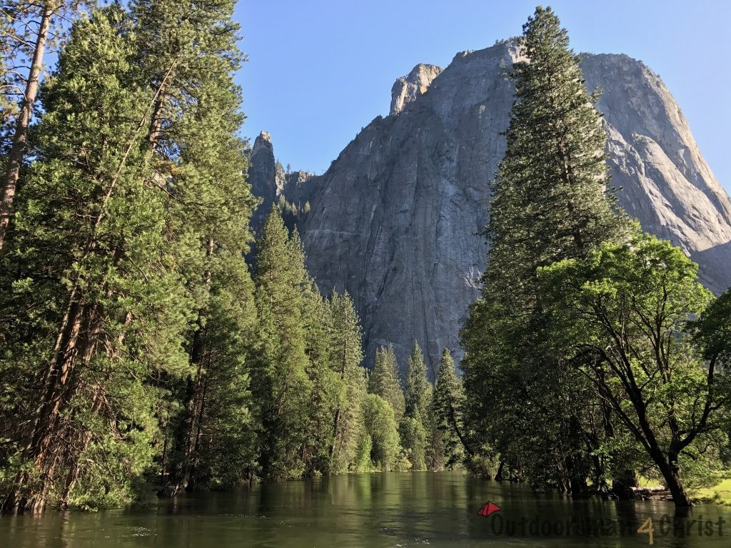 water with trees and mountain