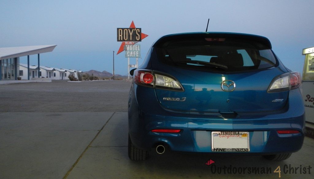 My car by the gas pump